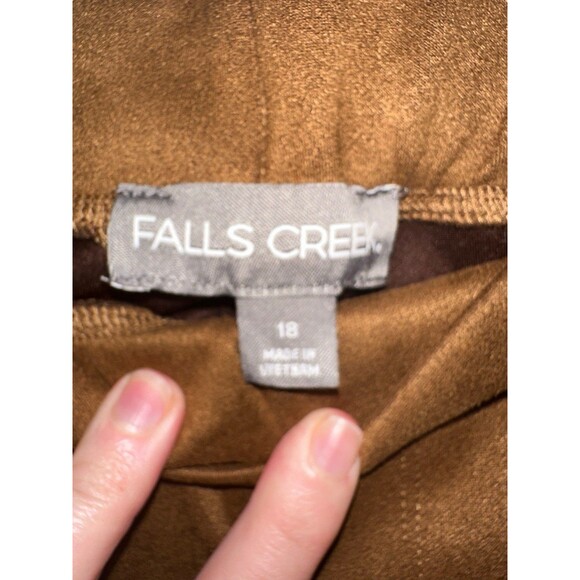 Falls Creek Suede Leather Pants Womens 18 Brown Lined Western Rodeo - Picture 13 of 16